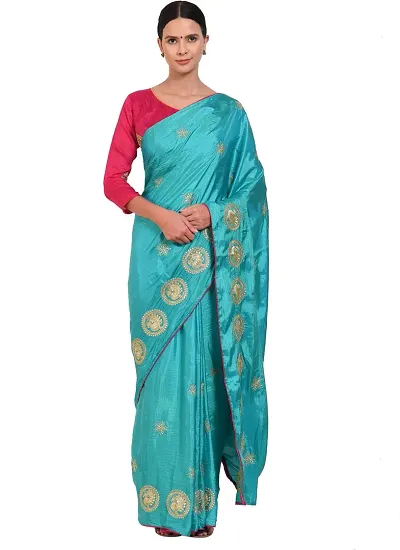 Classic Silk Blend Saree with Blouse piece