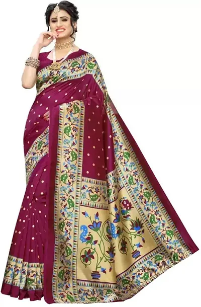 Stylish Art Silk Saree With Blouse Piece For Women