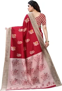 New Launched Art Silk Saree with Blouse piece For Women-thumb3