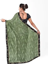 Trendy Lycra Saree with Blouse piece For Women-thumb1