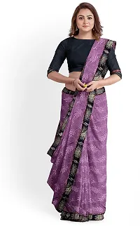 Stylish Lycra Pink Bollywood Saree with Blouse piece For Women Pack Of 1-thumb2