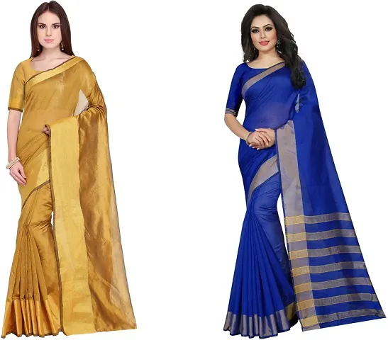  Cotton Silk Saree with Blouse piece 