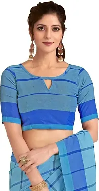 Stylish Silk Blend Blue Bhagalpuri Saree with Blouse piece For Women Pack Of 1-thumb1