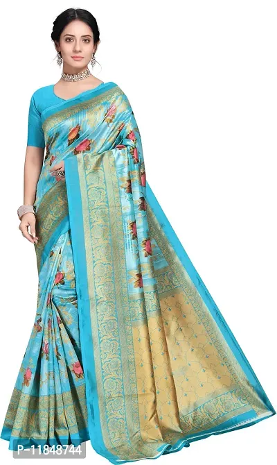 Trendy Art Silk Saree with Blouse piece For Women-thumb0