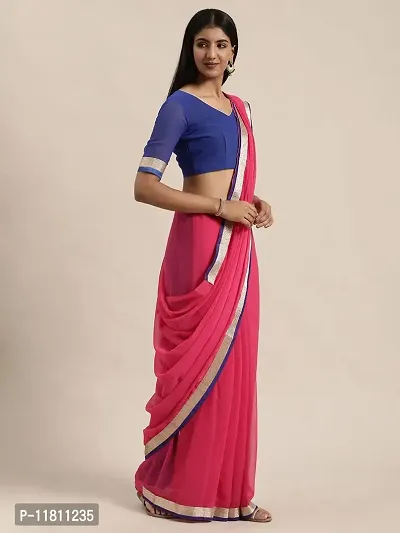 Stylish Lycra Pink Bandhani Saree with Blouse piece For Women Pack Of 1-thumb2