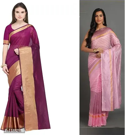 Attractive Georgette Saree with Blouse piece For Women Pack Of 2-thumb0