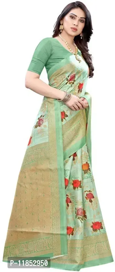 New Launched Art Silk Saree with Blouse piece For Women-thumb3