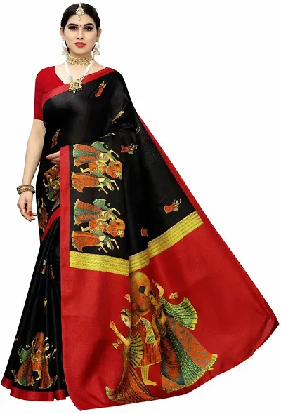 Beautiful Art Silk Saree with Blouse piece