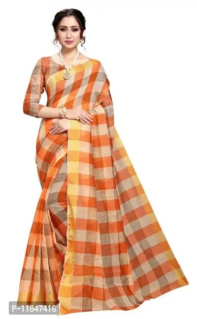 Attractive Silk Blend Saree with Blouse piece For Women-thumb0