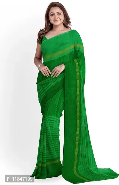 Attractive Cotton Silk Saree with Blouse piece For Women-thumb0