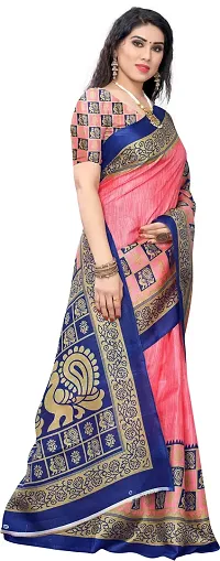 Trendy Silk Blend Saree with Blouse piece For Women-thumb2