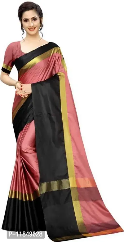 Trendy Silk Blend Saree with Blouse piece For Women-thumb0