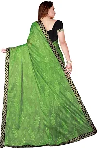 Stylish Lycra Green Bollywood Saree with Blouse piece For Women Pack Of 1-thumb2