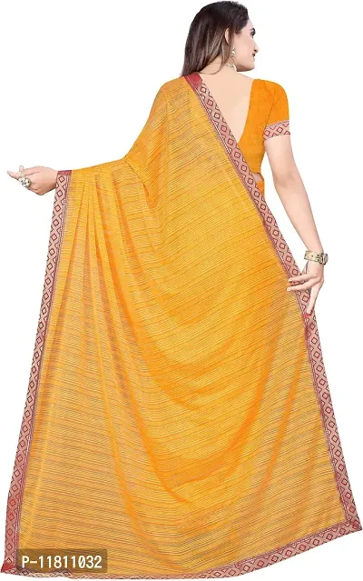 Stylish Lycra Mustard Bollywood Saree with Blouse piece For Women Pack Of 1-thumb3