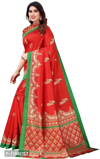 Stylish Art Silk Saree with Blouse piece For Women-thumb3