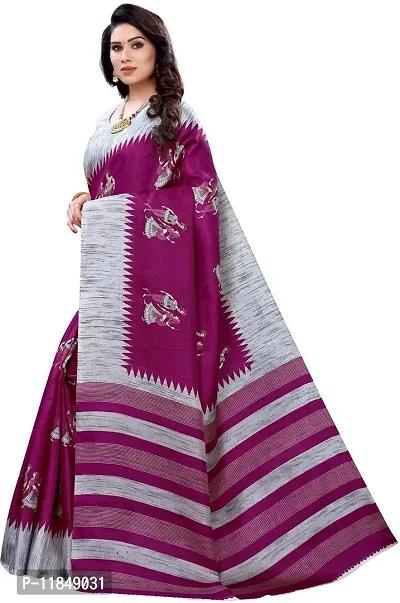 Trendy Art Silk Saree with Blouse piece For Women-thumb3