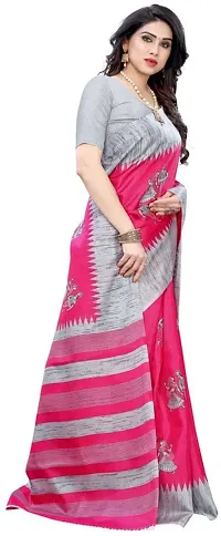 New Launched Art Silk Saree with Blouse piece For Women-thumb2