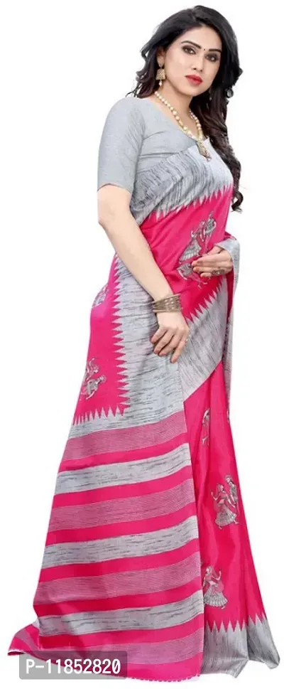 New Launched Art Silk Saree with Blouse piece For Women-thumb3