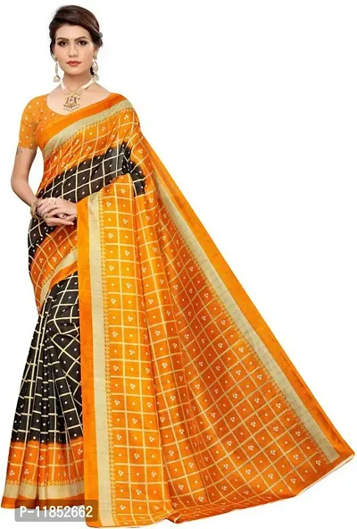 New Launched Art Silk Saree with Blouse piece For Women-thumb0