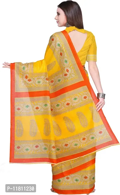 Stylish Art Silk Yellow Bollywood Saree with Blouse piece For Women Pack Of 1-thumb4