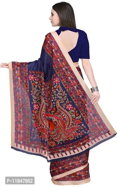 Attractive Lycra Saree with Blouse piece For Women-thumb2