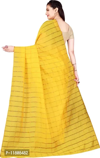 Stylish Cotton Silk Yellow Daily Wear Saree with Blouse piece For Women Pack Of 1-thumb3