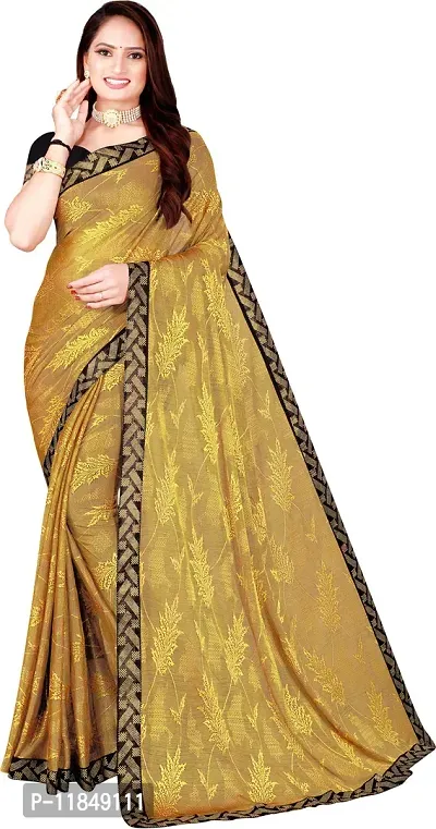 Trendy Lycra Saree with Blouse piece For Women-thumb0