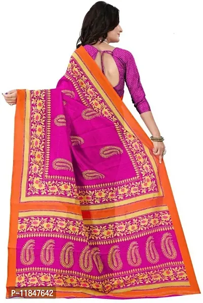 Attractive Art Silk Saree with Blouse piece For Women-thumb3