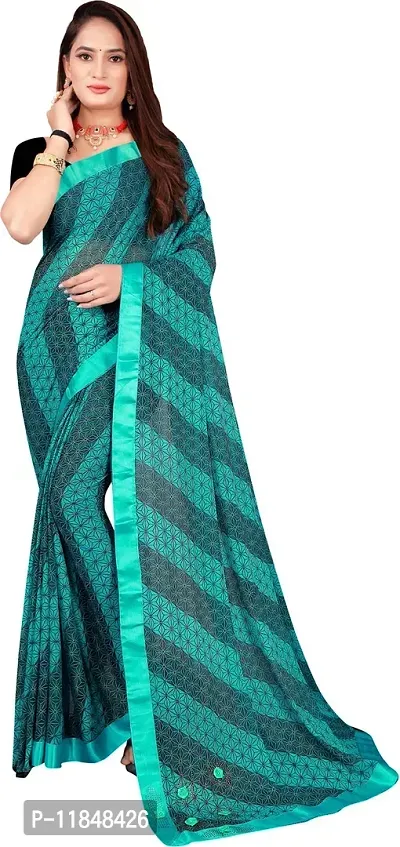 Trendy Lycra Saree with Blouse piece For Women