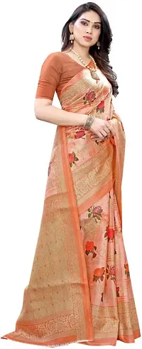 New Launched Art Silk Saree with Blouse piece For Women-thumb2