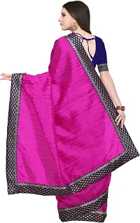 Stylish Art Silk Magenta Bollywood Saree with Blouse piece For Women Pack Of 1-thumb2