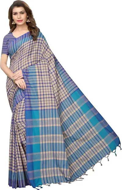 Stylish Silk Blend Assam Silk Saree with Blouse piece For Women Pack Of 1