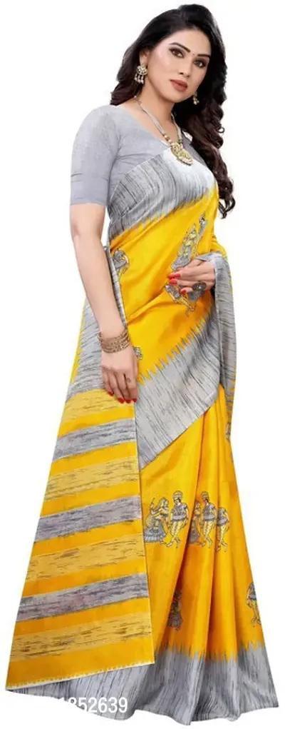 New Launched Art Silk Saree with Blouse piece For Women-thumb3