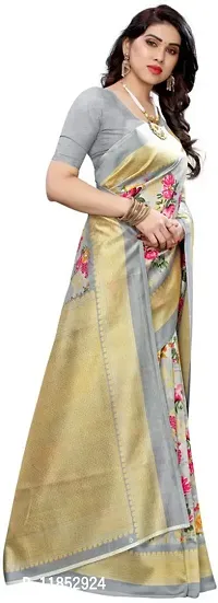 New Launched Art Silk Saree with Blouse piece For Women-thumb3