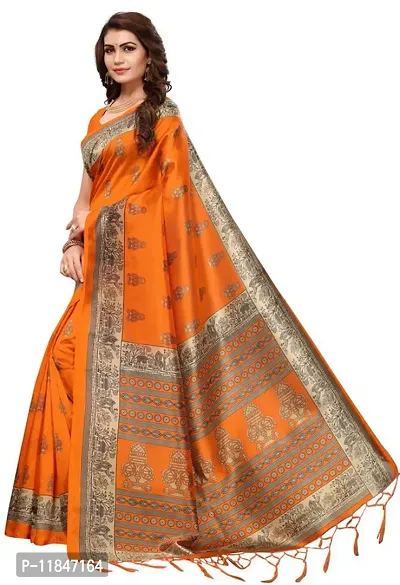 Attractive Art Silk Saree with Blouse piece For Women-thumb2