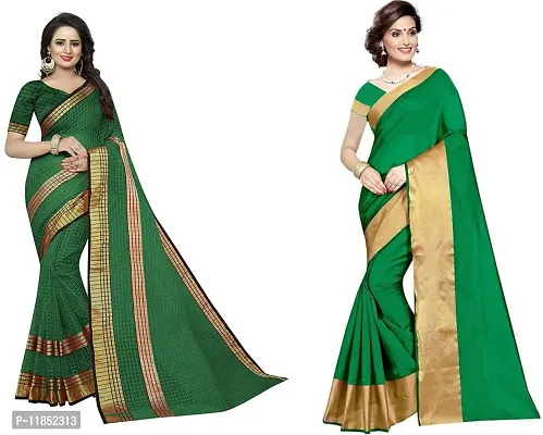 Attractive Georgette Saree with Blouse piece For Women Pack Of 2-thumb0