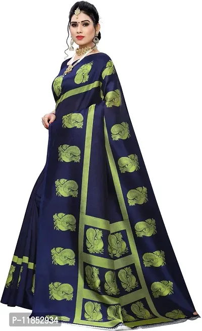 New Launched Art Silk Saree with Blouse piece For Women-thumb2