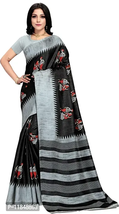 Trendy Pure Silk Saree with Blouse piece For Women-thumb0