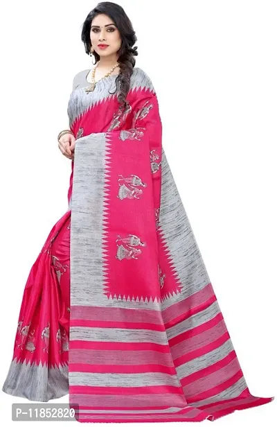 New Launched Art Silk Saree with Blouse piece For Women-thumb2