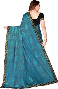 Stylish Lycra Blue Bollywood Saree with Blouse piece For Women Pack Of 1-thumb2