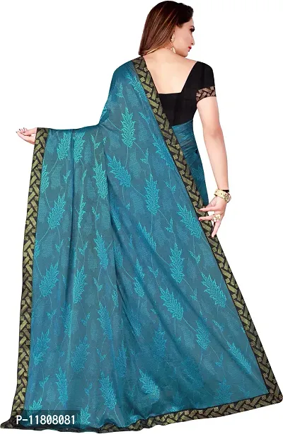 Stylish Lycra Blue Bollywood Saree with Blouse piece For Women Pack Of 1-thumb3