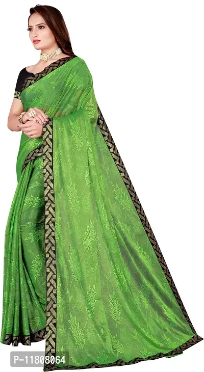 Stylish Lycra Green Bollywood Saree with Blouse piece For Women Pack Of 1-thumb2