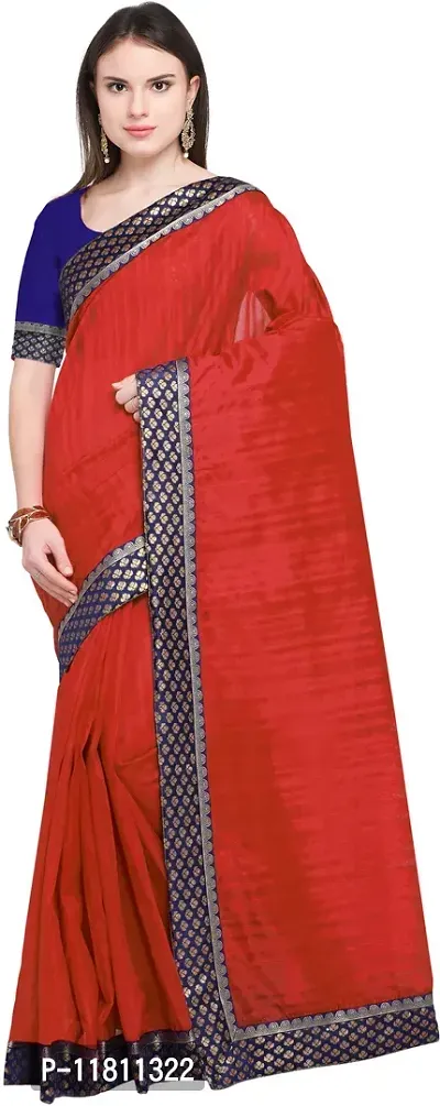 Stylish Art Silk Red Bollywood Saree with Blouse piece For Women Pack Of 1-thumb0