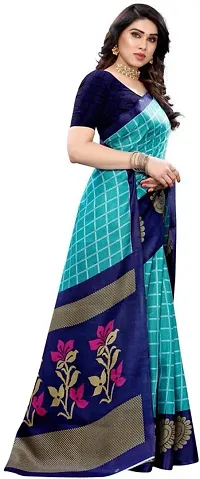 New Launched Art Silk Saree with Blouse piece For Women-thumb2