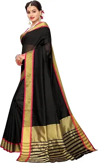 Trendy Chanderi Silk Saree with Blouse piece For Women-thumb1