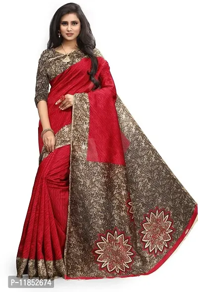 New Launched Art Silk Saree with Blouse piece For Women-thumb0