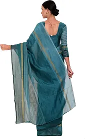 Stylish Silk Blend Blue Bollywood Saree with Blouse piece For Women Pack Of 1-thumb1