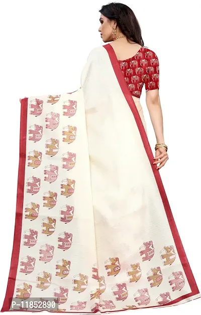 New Launched Art Silk Saree with Blouse piece For Women-thumb4