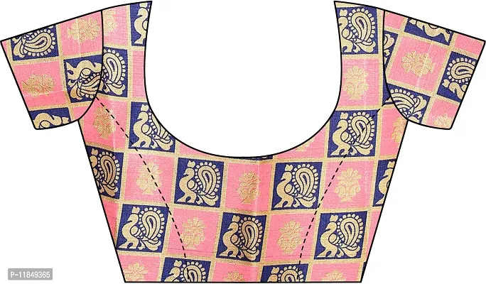 Trendy Silk Blend Saree with Blouse piece For Women-thumb5