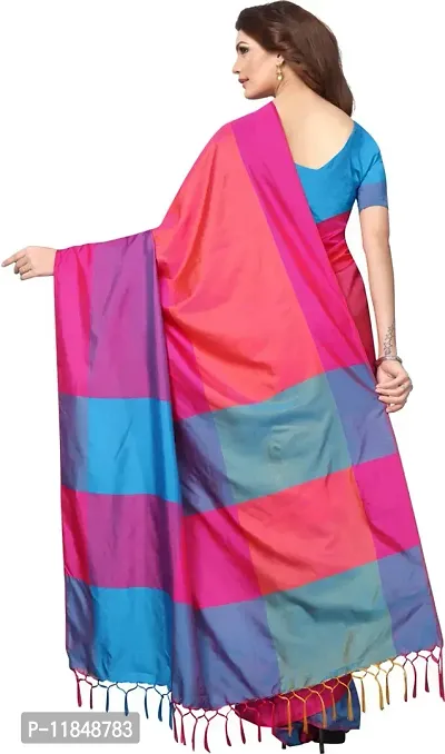 Trendy Cotton Silk Saree with Blouse piece For Women-thumb4